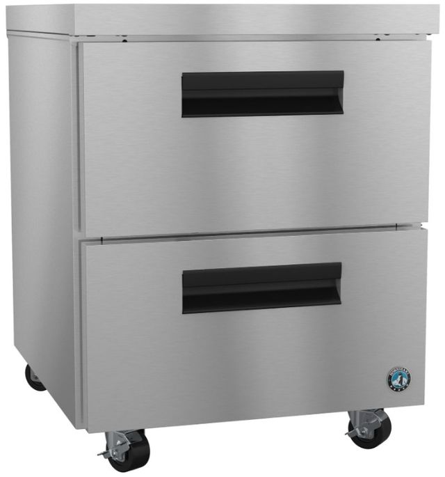 Hoshizaki Steelheart® 27" 6.21 Cu. Ft. Stainless Steel Single Section Undercounter Refrigerator with Stainless Drawers-1