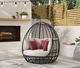 Elements International Playa Dark Gray/Olefin Beige Twin Fabric/Metal Outdoor Egg Chair-1