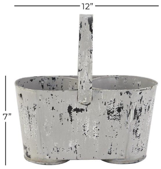 Deco Marche White Vintage Planter-2