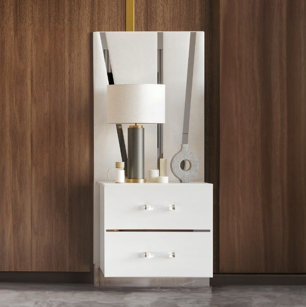 New Classic® Home Furnishings Europa 2-Piece Gleaming White Nightstand-3