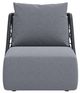 Zuo® Modern Mekan Black/Gray Aluminum Fabric Outdoor Accent Chair-1