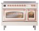 Ilve® Nostalgie II Noblesse 48'' Anique White Pro Style Induction Range with Copper Trim-1