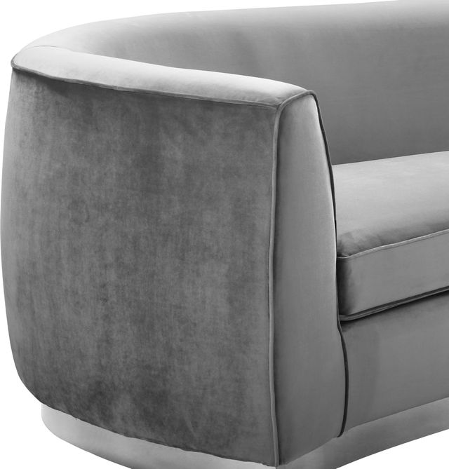 Meridian Furniture Julian Grey/Chrome Velvet Sofa-2