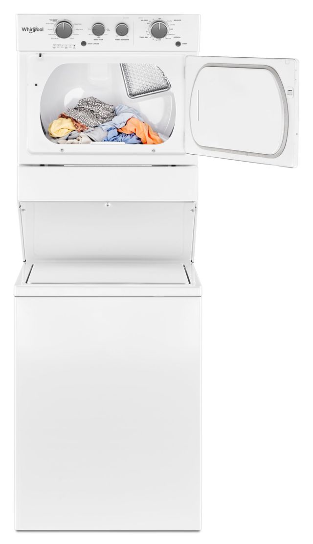 Whirlpool® 3.5 Cu. Ft. Washer, 5.9 Cu. Ft. Dryer White Electric Stacked Laundry-5