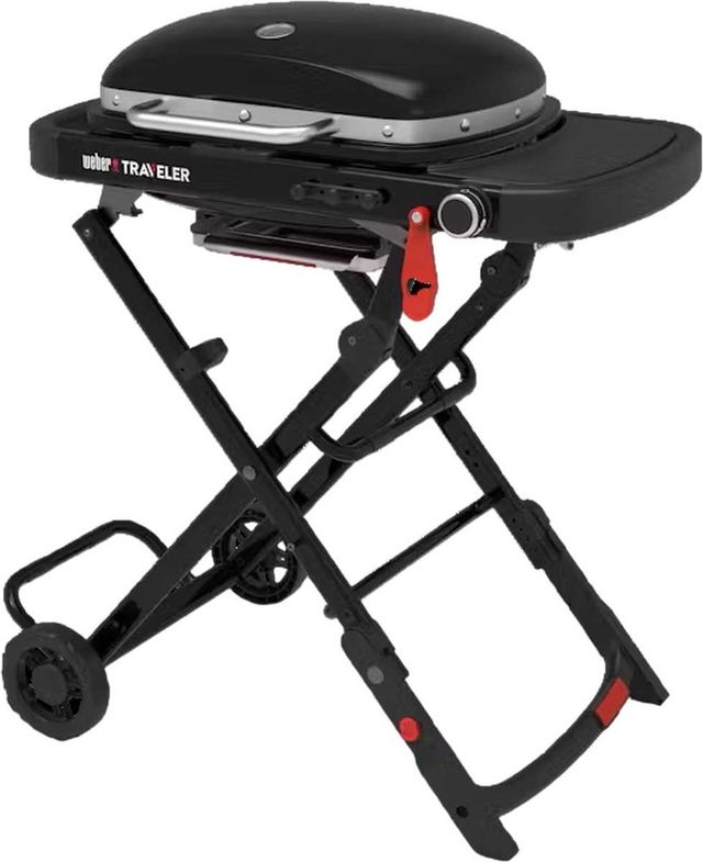 Weber® Traveler® 1-Burner Black Portable Liquid Propane Grill-2
