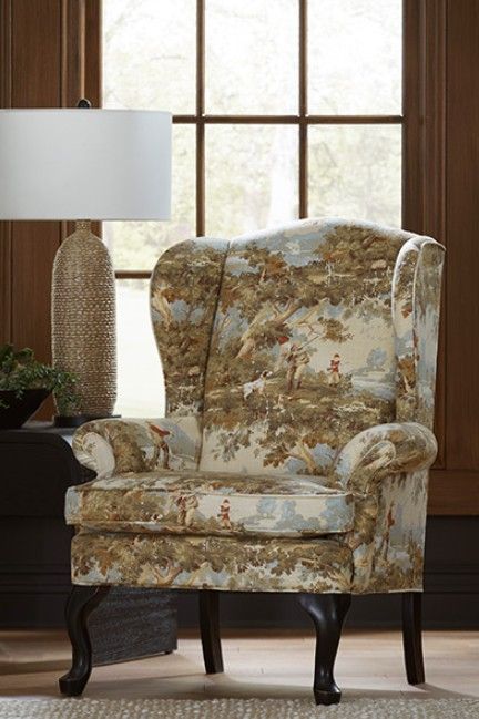 Best® Home Furnishings Customizable Field & Stream Home Sylvia Wing Back Chair with Antique Black Legs-4