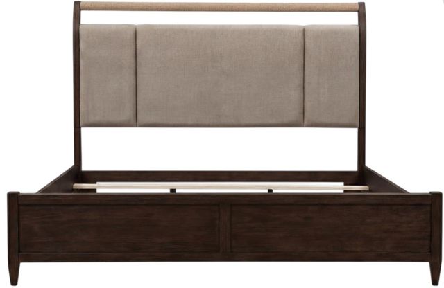 Legacy Classic Reflections Dark Roast King Upholstered Sleigh Bed-0