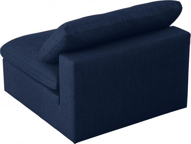 Meridian Furniture Serene Navy Linen Fabric Deluxe Cloud Armless Chair-1