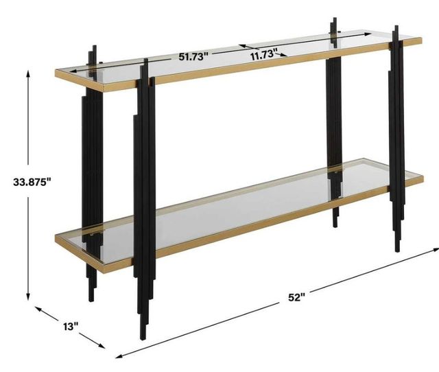 Uttermost® Empire Glass Top Console Table with Matte Black Base-2