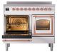 Ilve® Nostalgie II Noblesse 40'' White Pro Style Induction Range with Copper Trim-3