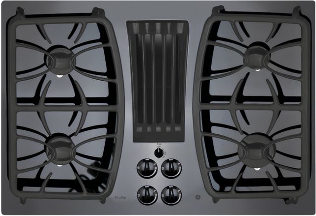 GE Profile™ 30" Black Built-In Gas Downdraft Cooktop-0