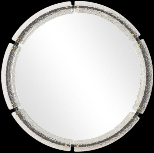 Uttermost® Crystalline Black Round Mirror-0