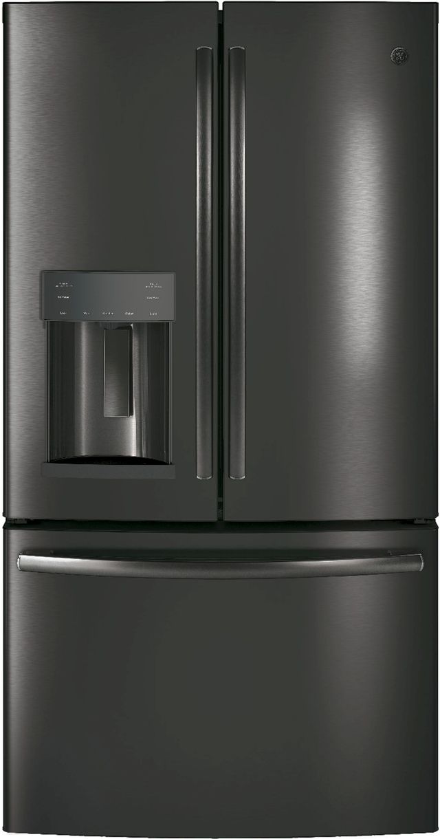 GE® 27.8 Cu. Ft. French Door Refrigerator-Black Stainless Steel-0