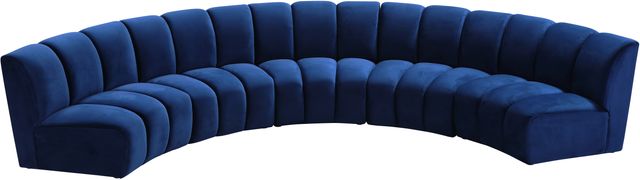 Meridian Furniture Infinity 5-Piece Navy Velvet Modular Sectional-2