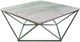 Bernards Athens Stone Top Cocktail Table with Brushed Nickel Base-0