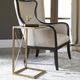 Uttermost® Zafina Black Glass Top Accent Table with Antiqued Gold Base-2
