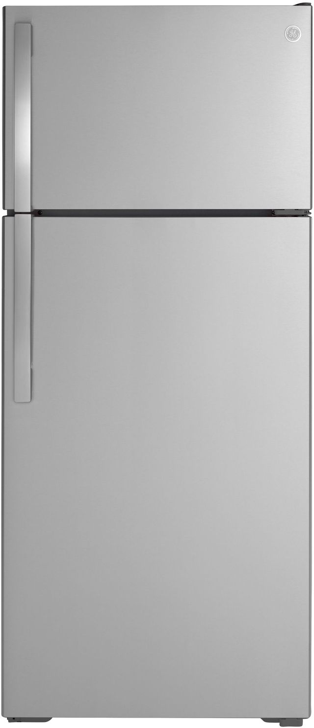 GE® 28 in. 17.5 Cu. Ft. Stainless Steel Top Freezer Refrigerator-0