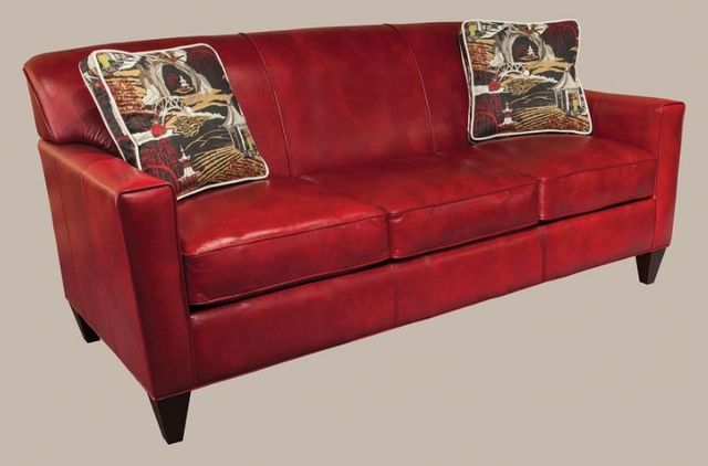 Marshfield Furniture Essentially Yours Red Leather Sofa-0