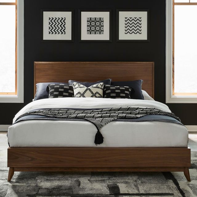 Liberty Furniture Century Modern Satin Walnut Queen Platform Bed-1