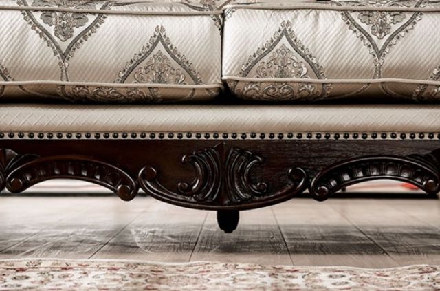 Furniture of America® Veracruz Beige/Dark Cherry Loveseat-4