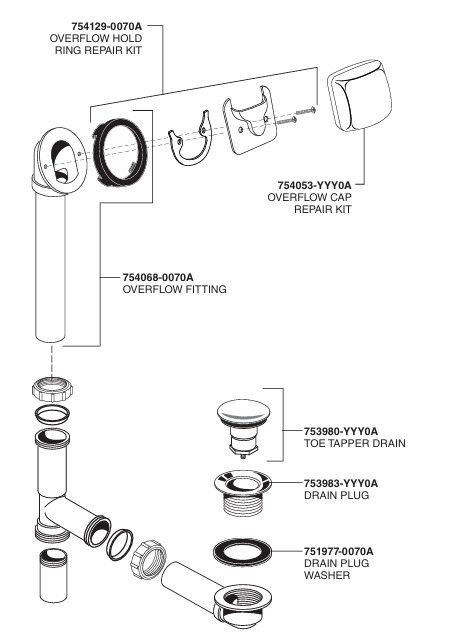 American Standard Drain / Heater Linen Deep Soak® Bathtub Drain-1