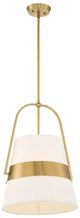 Uttermost® Harness Warm Brass/White Pendant-0