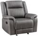 New Classic® Home Furnishings Enzo Gray Manual Glider Recliner-0