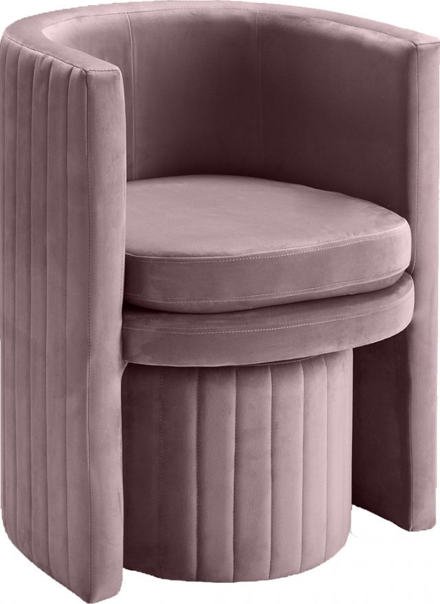 Meridian Furniture Selena Pink Velvet Chair and Ottoman Set-1