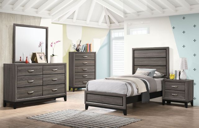 Coaster® Watson 5-Piece Gray Oak Twin Bedroom Set-1