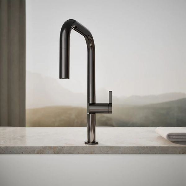 KOHLER® Components® Vibrant Titanium 18" Kitchen Sink Faucet with 2-Function Sprayhead-3