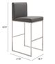 Zuo® Genoa Gray Bar Stool-4
