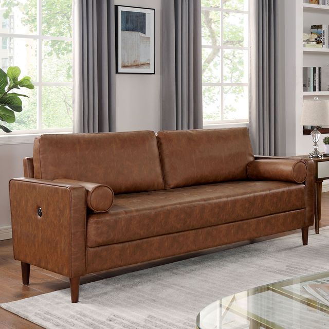 Furniture of America® Horgen 2-Piece Cognac Sofa Set-1