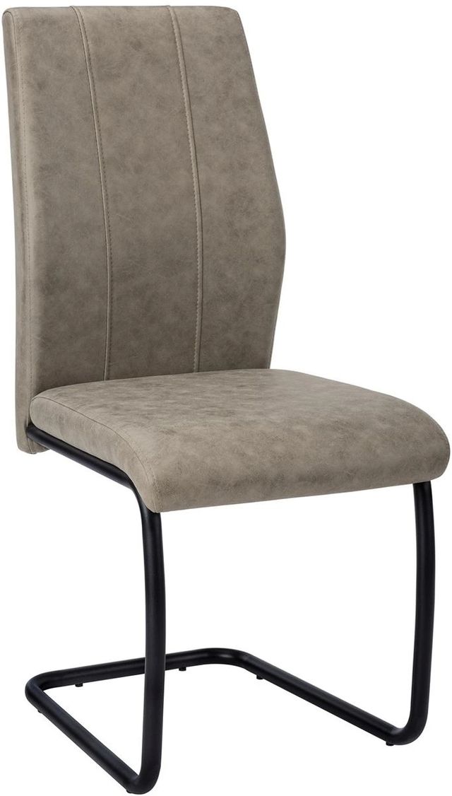 Monarch Specialties Inc. 2-Piece Taupe Side Chair Set with Black Metal Bases-0