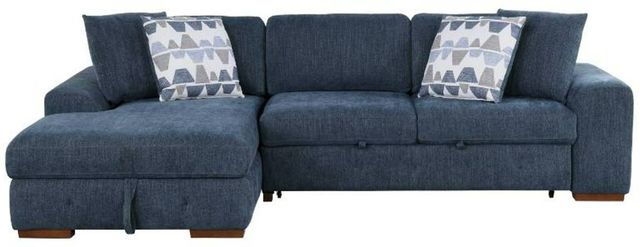 Homelegance® Raife 3-Piece Blue Sleeper Sectional with Left Chaise and Ottoman-2