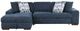 Homelegance® Raife 3-Piece Blue Sleeper Sectional with Left Chaise and Ottoman-2
