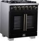 FORNO® Capriasca Series Alta Qualita 30" Black Pro Style Gas Range-1