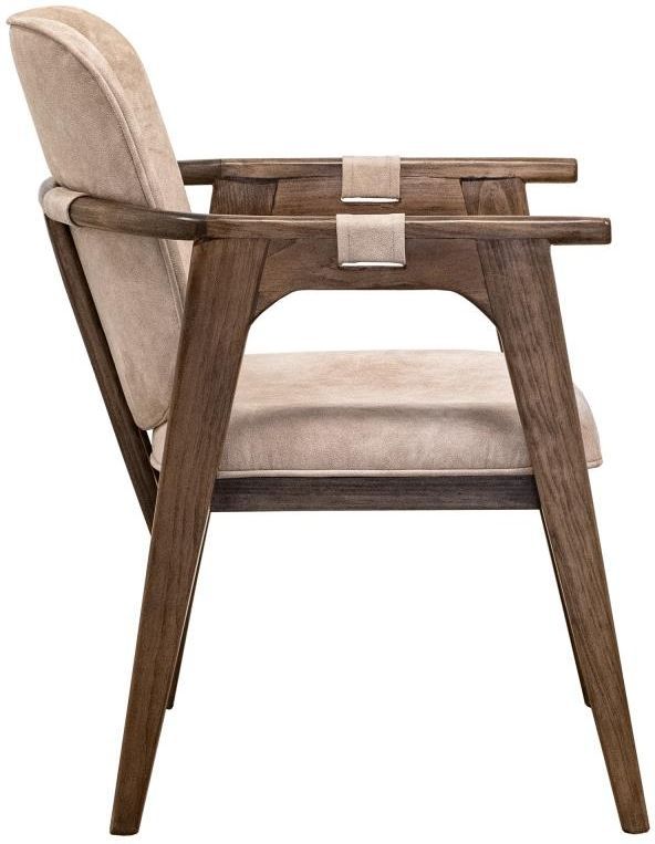 International Furniture Direct Silver Brown/Ivory Dining Arm Chair-2