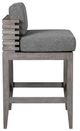 Armen Living Vivid Light Gray Olefin/Wooden Outdoor Counter Stool-2