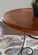 Powell® Hamilton Medium Cherry Gathering Table with Bronze/Matte Pewter Base-4