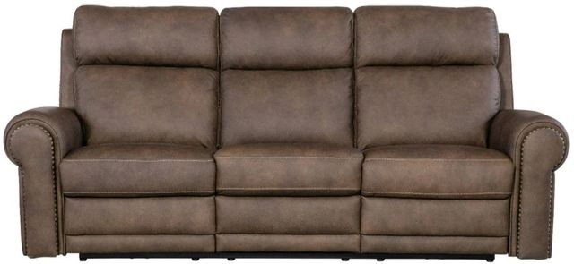 Hooker® Furniture SS Duncan Kalahari Bark Power Reclining Sofa with Power Headrest and Lumbar-2