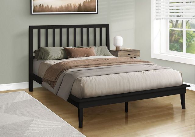 Monarch Specialties Inc. Black Queen Panel Bed-1
