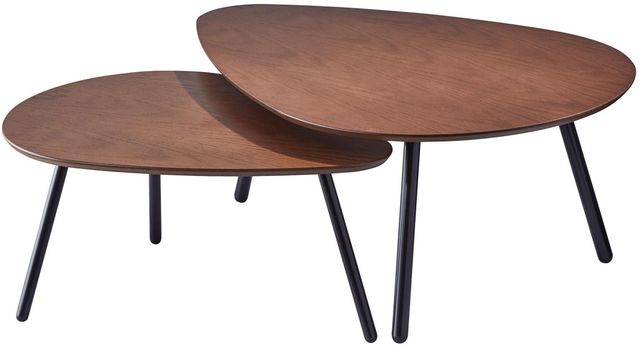Adesso® Hendrix Walnut Nesting Coffee Table with Metal Black Legs-0