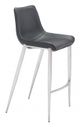 Zuo® Magnus Black and Silver Set of 2 Bar Chairs-0