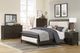 Homelegance® Hebron Beige/Dark Cherry Eastern King Sleigh Bed-1