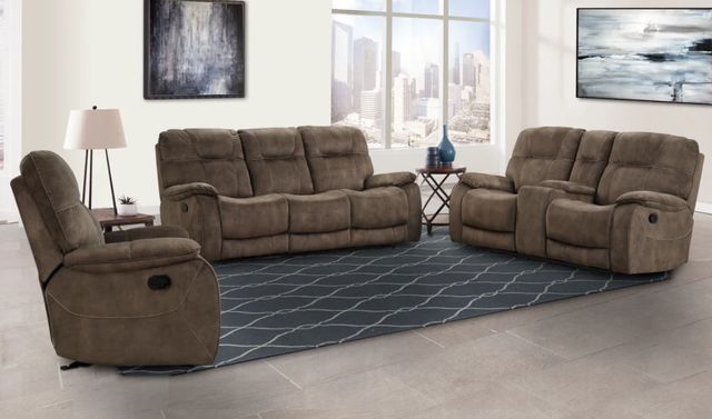 Parker House® Copper Shadow Brown Manual Reclining Console Loveseat-2
