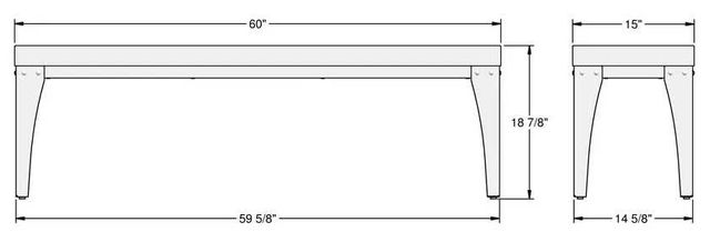 Amisco Customizable Upright 60" Upholstered Bench-3
