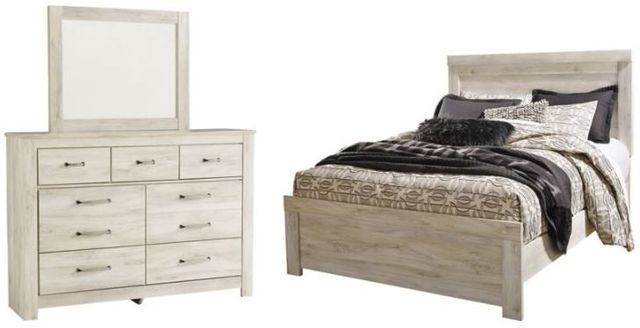 Signature Design by Ashley® Bellaby 3-Piece Whitewash Queen Panel Bed Set-0