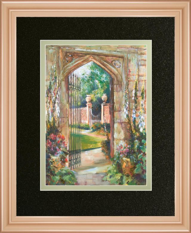 Classy Art Green 34 in. x 40 in. Invitation By Marysia Framed Print Wall Art-0