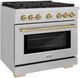 ZLINE Autograph Edition Paramount 36" Stainless Steel Pro Style Gas Range with DuoPro™ Cooktop and Champagne Bronze Accents-2