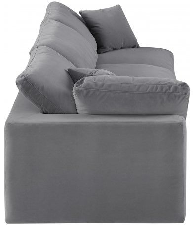 Meridian Furniture Comfy 3-Piece Gray Velvet Sofa -2